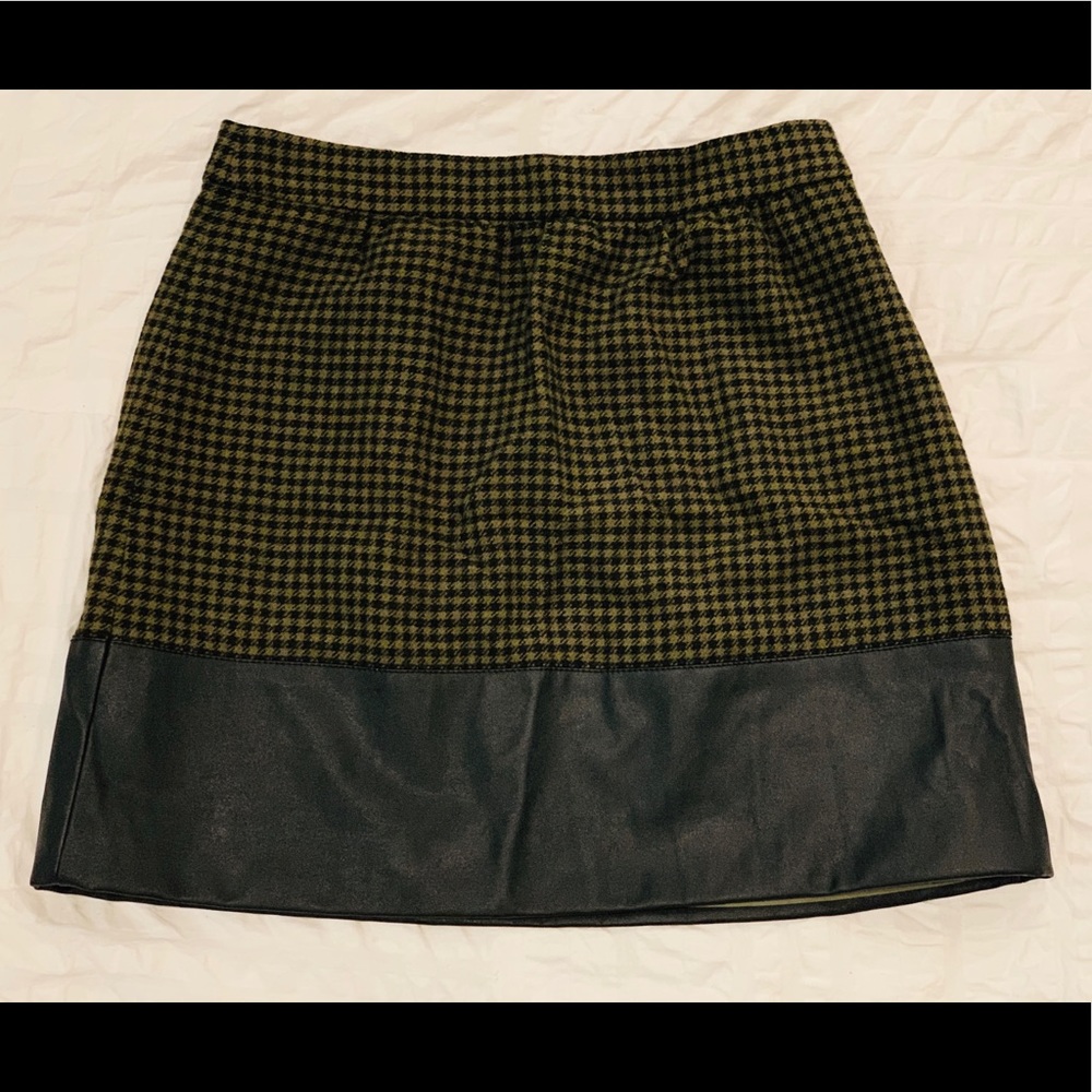 J CREW black and green wool skirt